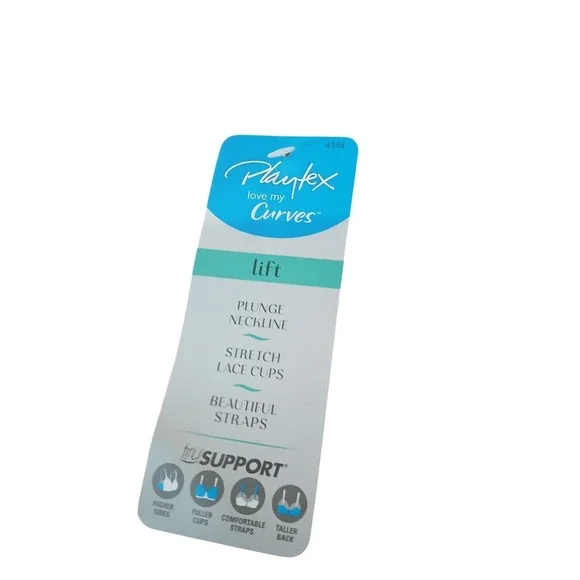 Playtex Love My Curves Lift Bra 40DD Beige Lace Plunge Neckline Stretch Cups - Picture 3 of 9